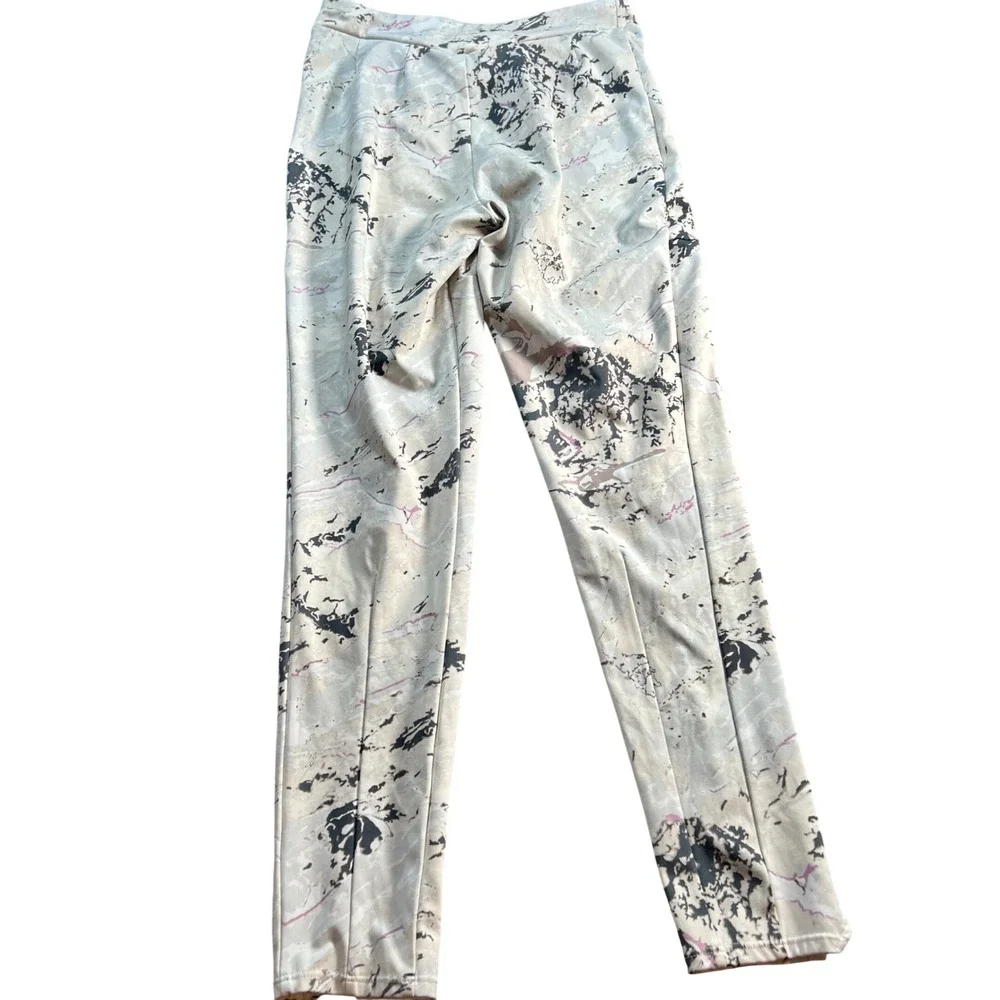 Gymshark Womens‎ Medium Marble Print High Waisted Leggings with Pockets Beige